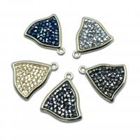 Rhinestone Brass Pendants plated DIY & with rhinestone nickel lead & cadmium free Sold By PC