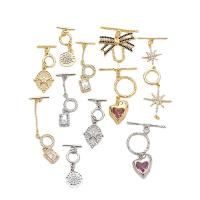 Chiusura Toggle in ottone, placcato, DIY & stili diversi per la scelta & Micro spianare cubic zirconia, nessuno, Venduto da PC