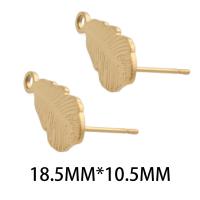 Roestvrij staal Earring bericht, 304 roestvrij staal, plated, DIY, gouden, 18.50x10.50x12.50mm, Verkocht door pair