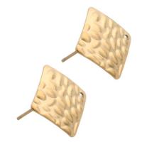 Roestvrij staal Earring bericht, 304 roestvrij staal, plated, DIY, gouden, 14x14x12mm, Verkocht door pair