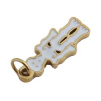 Roestvrij stalen sieraden Hangers, 304 roestvrij staal, plated, DIY & glazuur, gouden, 15.50x6x1.50mm, Gat:Ca 3mm, Verkocht door PC