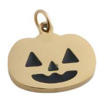 Fashion-Halloween-Tijdens, 304 roestvrij staal, plated, DIY & glazuur, gouden, 12x13.50x1.50mm, Gat:Ca 3mm, Verkocht door PC