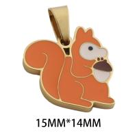 Acciaio inossidabile Animal Ciondoli, 304 acciaio inox, placcato, DIY & smalto, dorato, 15x14x2mm, Foro:Appross. 3.5*5mm, Venduto da PC