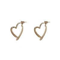 Zinc Alloy Drop Earring, Heart, forgyldt, Koreansk stil & for kvinde, flere farver til valg, 20x35mm, Solgt af par