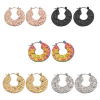 Stainless Steel Lever Terug Earring, 304 roestvrij staal, Donut, mode sieraden & voor vrouw, meer kleuren voor de keuze, 27x26mm, Verkocht door pair