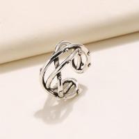 Sinc Alloy Finger Ring, Prás, dath airgid plated, jewelry faisin & unisex & log, nicil, luaidhe & caidmiam saor in aisce, Inner diameter 2cm, Díolta De réir PC