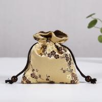 Bolsas de jóias, seda, Vintage & tamanho diferente para a escolha, amarelo, vendido por PC