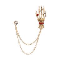 Zinc Alloy Brocher, Hand, forgyldt, Unisex & med rhinestone, flere farver til valg, nikkel, bly & cadmium fri, Solgt af PC