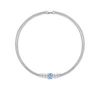 Cubic Zircon Micro Pave Mässing Halsband, mode smycken & micro bana cubic zirconia & för kvinna, nickel, bly och kadmium gratis, Längd Ca 14.96 inch, Säljs av PC