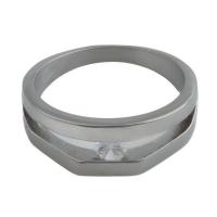 Zirkoon roestvrij staal vinger ring, 304 roestvrij staal, uniseks & verschillende grootte voor keus & micro pave zirconia, ring thickness 8mm, Verkocht door PC