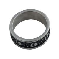 Rozsdamentes acél Finger Ring, 304 rozsdamentes acél, divat ékszerek & egynemű & különböző méretű a választás, ring thickness 8mm, Által értékesített PC