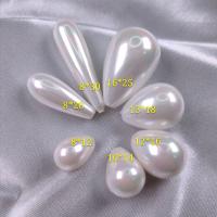 Perline conchiglia mari del sud, Shell Pearl, Lacrima, DIY & formato differente per scelta & mezzo foro, bianco, Venduto da PC