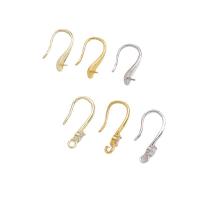 Brass Hook earwire, Sárgaréz, galvanizált, DIY & különböző stílusokat a választás & mikro egyengetni cirkónia, több színt a választás, Által értékesített PC