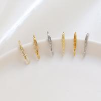 Brass Hook Earwire plated DIY & micro pave cubic zirconia Sold By PC