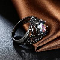 Sinc Alloy Finger Ring, le Topaze, jewelry faisin & méid éagsúla do rogha, dathanna níos mó le haghaidh rogha, nicil, luaidhe & caidmiam saor in aisce, Díolta De réir PC