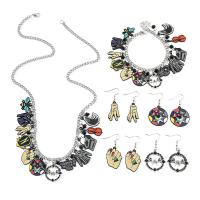 Zinc Alloy Sieraden set, plated, verschillende stijlen voor de keuze & voor vrouw & glazuur, Verkocht door PC