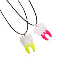 Acrylique collier, avec corde de cire, Bijoux d'Halloween & styles différents pour le choix & pour femme, Longueur Environ 17.7-19.6 pouce, Vendu par PC