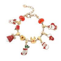 alliage de zinc bracelet d'enfants, Placage, unisexe & Bijoux de Noël & styles différents pour le choix & émail & avec strass, Longueur Environ 6 pouce, Vendu par PC