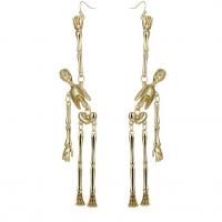 Zinc Alloy Drop Earring, Skeleton, forgyldt, Halloween smykker gave & for kvinde, flere farver til valg, 20x150mm, Solgt af par