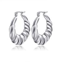 Mens acier inoxydable Hoop boucles d'oreilles, Acier inoxydable 304, beignet, bijoux de mode & pour femme, plus de couleurs à choisir, 28x30mm, Vendu par paire