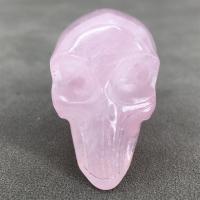 Moda decorazione, quarzo rosa, Teschio, Inciso, per la casa e l'ufficio, rosa, 70mm, Venduto da PC