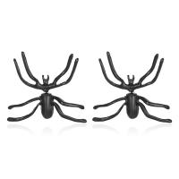 Pendientes de Perno de Aleación de Zinc, Araña, chapado, Joyería & para mujer, Negro, libre de níquel, plomo & cadmio, 37x33mm, Vendido por Par