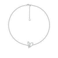 Circón cúbico micr3ofono pavimenta collar de plata esterlina, Plata de ley 925, con 1.97inch extender cadena, Corazón, Joyería & micro arcilla de zirconia cúbica & para mujer, libre de níquel, plomo & cadmio, longitud aproximado 11.81 Inch, Vendido por UD