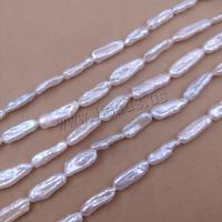 Biwa ferskvandskulturperle Beads, Ferskvandsperle, du kan DIY, hvid, Length about 15mm,Width about 6-7mm, Solgt Per Ca. 38 cm Strand