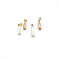 Bhlaosc Pendants, Shell, le Prás, Teardrop, plátáilte, DIY, dathanna níos mó le haghaidh rogha, 6x20mm, Díolta De réir PC