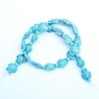 Χάντρες Turquoise, Συνθετικό Τυρκουάζ, DIY, πράσινος, 14x18mm, Sold Με Strand