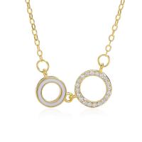 Circón cúbico micr3ofono pavimenta collar de plata esterlina, plata de ley 925, con 5CM extender cadena, chapado, micro arcilla de zirconia cúbica & para mujer & esmalte, más colores para la opción, longitud aproximado 40 cm, Vendido por UD