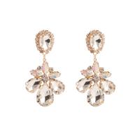 Zinc Alloy Stud Earring with Glass Rhinestone plated for woman Sold By Pair