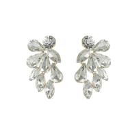 Zinc Alloy Stud Earring with Glass Rhinestone plated for woman Sold By Pair