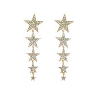 Lo zinco in lega Stud Earring, lega in zinco, Stella, placcato, per la donna & con strass, nessuno, Venduto da coppia