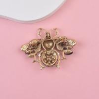 Zinc Alloy Brocher, Bee, for kvinde & med rhinestone, flere farver til valg, nikkel, bly & cadmium fri, 40x50mm, Solgt af PC