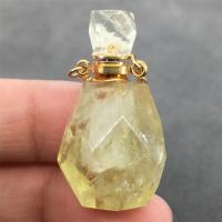 Citrine Siogairlín Buidéal Cumhráin, le Sinc Alloy, dath an óir plated, DIY & snoite, buí, 30mm, Díolta De réir PC