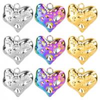 Stainless Steel Heart Pendants 304 Stainless Steel Vacuum Ion Plating DIY Sold By PC