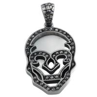 Cruach dhosmálta Skull pendants, 304 Cruach dhosmálta, Blaosc, jewelry faisin & unisex & le rhinestone, 68x34.50mm, Poll:Thart 11*11.5mm, Díolta De réir PC