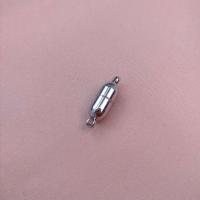 Messing magnetische sluiting, silver plated, DIY, nikkel, lood en cadmium vrij, 10x6mm, Verkocht door PC