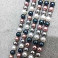 Üveg Pearl Gyöngyök, Glass Pearl, Kerek, galvanizált, DIY & különböző méretű a választás, kevert színek, Naponta eladott Kb 38 cm Strand