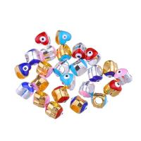 Perlas de mal de ojo de aleación de zinc, Corazón, chapado, Bricolaje & esmalte, más colores para la opción, libre de níquel, plomo & cadmio, 8x8mm, aproximado 500PCs/Bolsa, Vendido por Bolsa