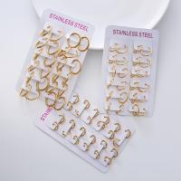 Stainless Steel Lever Terug Earring, 304 roestvrij staal, plated, verschillende grootte voor keus & voor vrouw, gouden, Verkocht door Stel