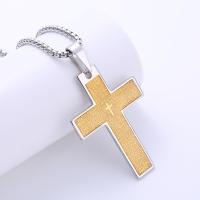 Stainless Steel smycken halsband, 304 rostfritt stål, Cross, plated, Unisex, fler färger för val, Längd Ca 60 cm, Säljs av PC