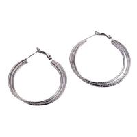 Mens Stainless Steel Hoop Earring, 316L Stainless Steel, forgyldt, for kvinde, oprindelige farve, 40mm, Solgt af par