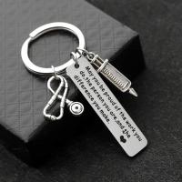 Stainless Steel chiave del catenaccio, 304 acciaio inox, gioielli di moda, Key ring size:30mm,Pendant size:12x50mm, Venduto da PC