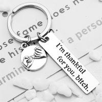 Stainless Steel chiave del catenaccio, 304 acciaio inox, gioielli di moda, assenza di nichel,piombo&cadmio, Key ring size:30mm,Pendant size:12x50mm, Venduto da PC