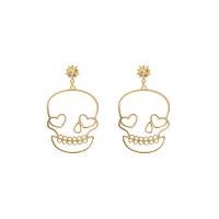 Nieuwe Hot Halloween sieraden en Decor, Zinc Alloy, Schedel, Halloween ontwerp & mode sieraden & voor vrouw, meer kleuren voor de keuze, nikkel, lood en cadmium vrij, 69x41mm, Verkocht door pair