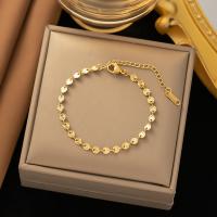 Cruach Tíotáiniam Bracelet, le 5cm slabhra extender, 18K ór plátáilte, jewelry faisin & do bhean, órga, Fad Thart 18 cm, Díolta De réir PC