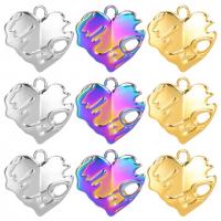 Stainless Steel Heart Pendants 304 Stainless Steel Vacuum Ion Plating DIY & hollow Sold By PC