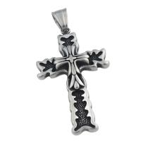 Nerūdijančio plieno Cross Pakabukai, 304 Nerūdijantis plienas, Kirsti, Bižuterijos & unisex, 57.50x29.50mm, Skylė:Apytiksliai 4.5*9mm, Pardavė PC